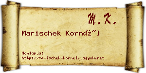 Marischek Kornél névjegykártya
